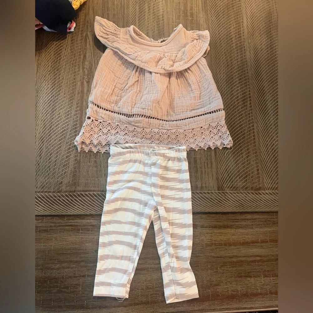 Jessica simpson cream tan tank baby girl outfit 6M